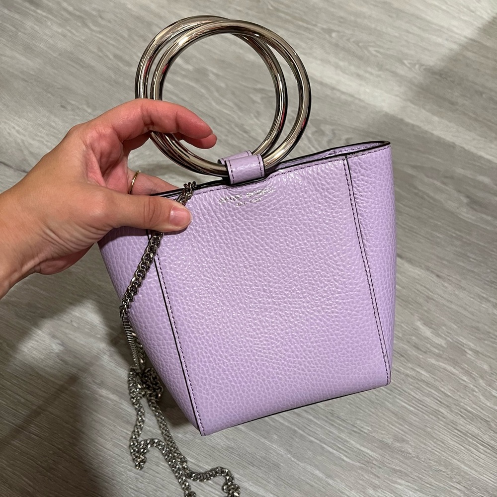 HENRI BENDEL "Marquis" Leather Micro Mini Crossbody Bag lavender